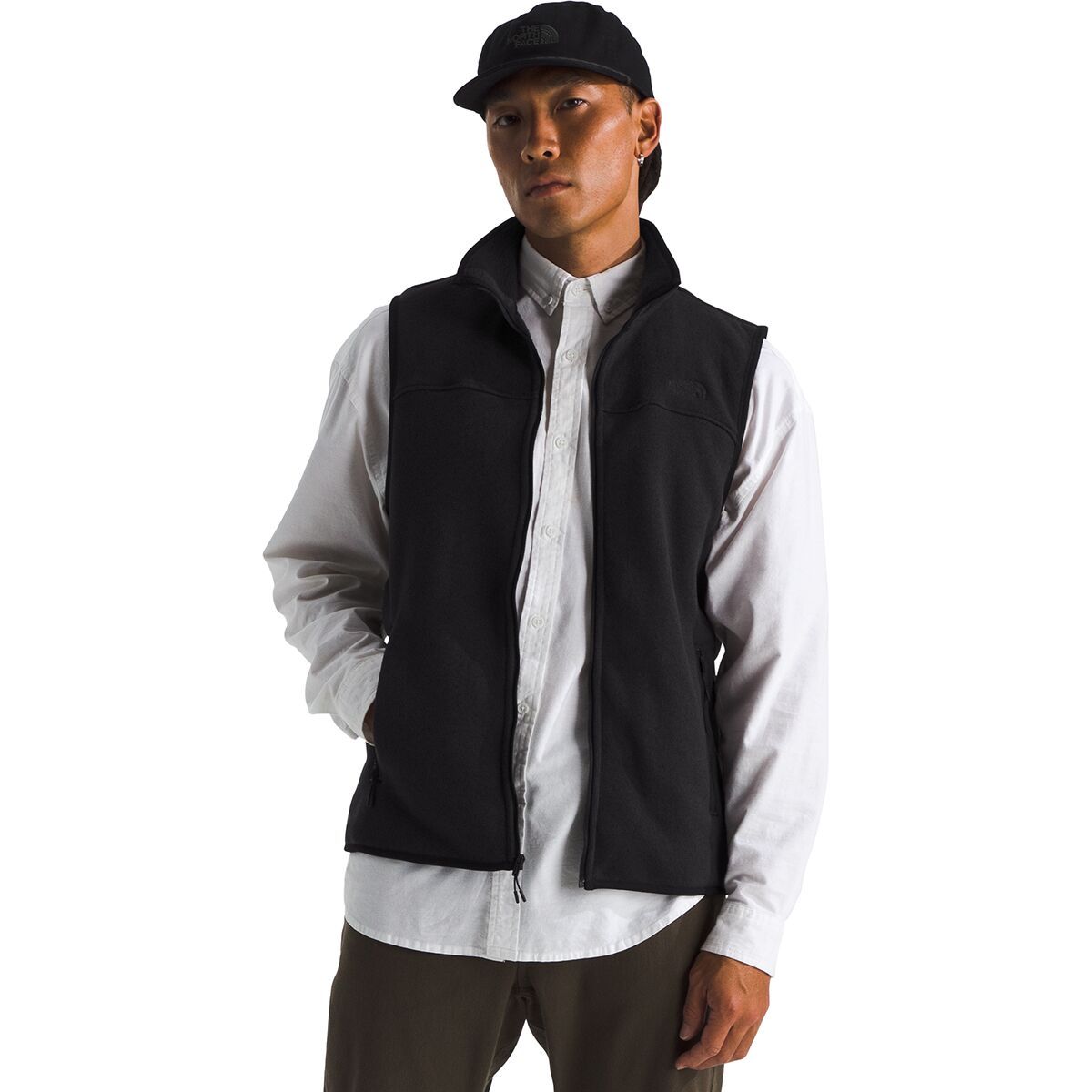 Image of The North Face Front Range Fleece Vest - Men's TNF Black Heather/NPF, S