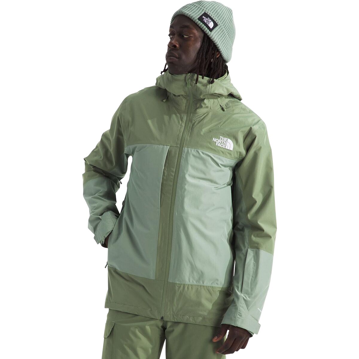 Image of The North Face ThermoBall Eco Snow Triclimate Jacket - Men's Bark Mist/Slate Moss, S