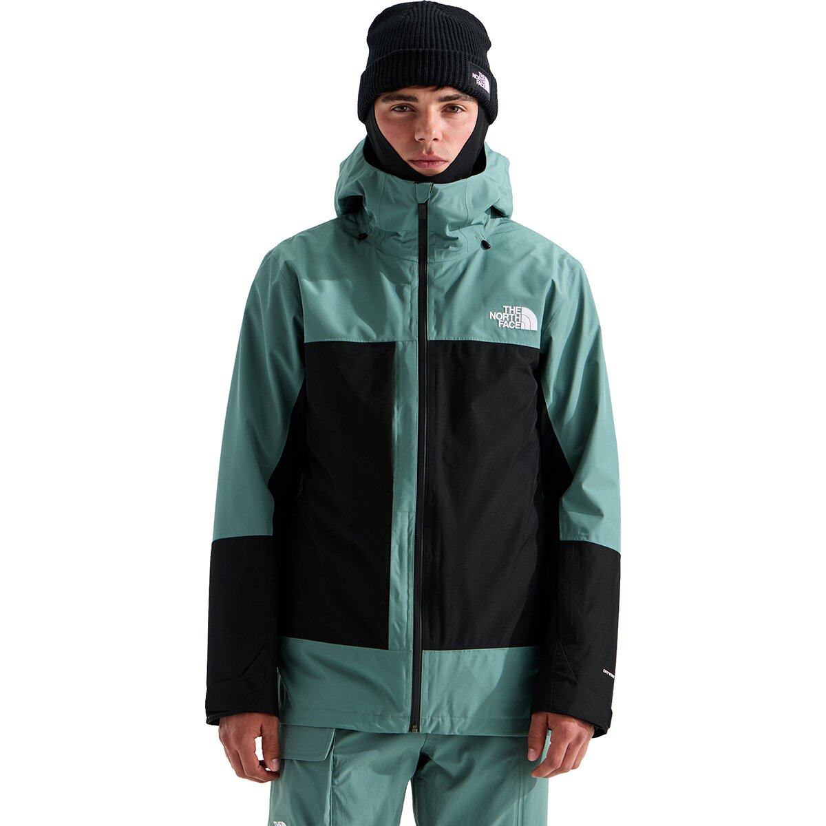 Image of The North Face ThermoBall Eco Snow Triclimate Jacket - Men's Dark Sage/TNF Black, XXL