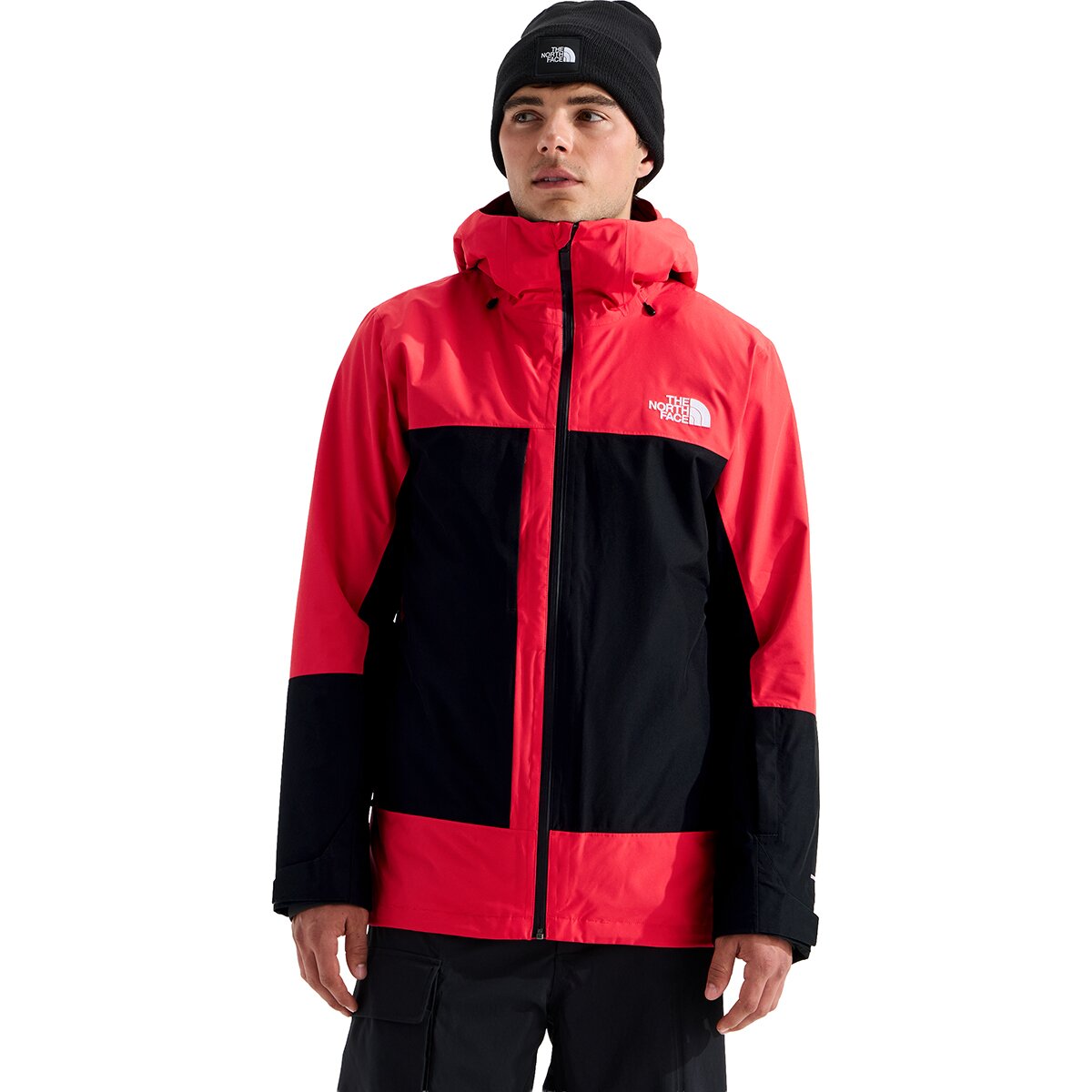 Image of The North Face ThermoBall Eco Snow Triclimate Jacket - Men's Elevation Red/TNF Black, S