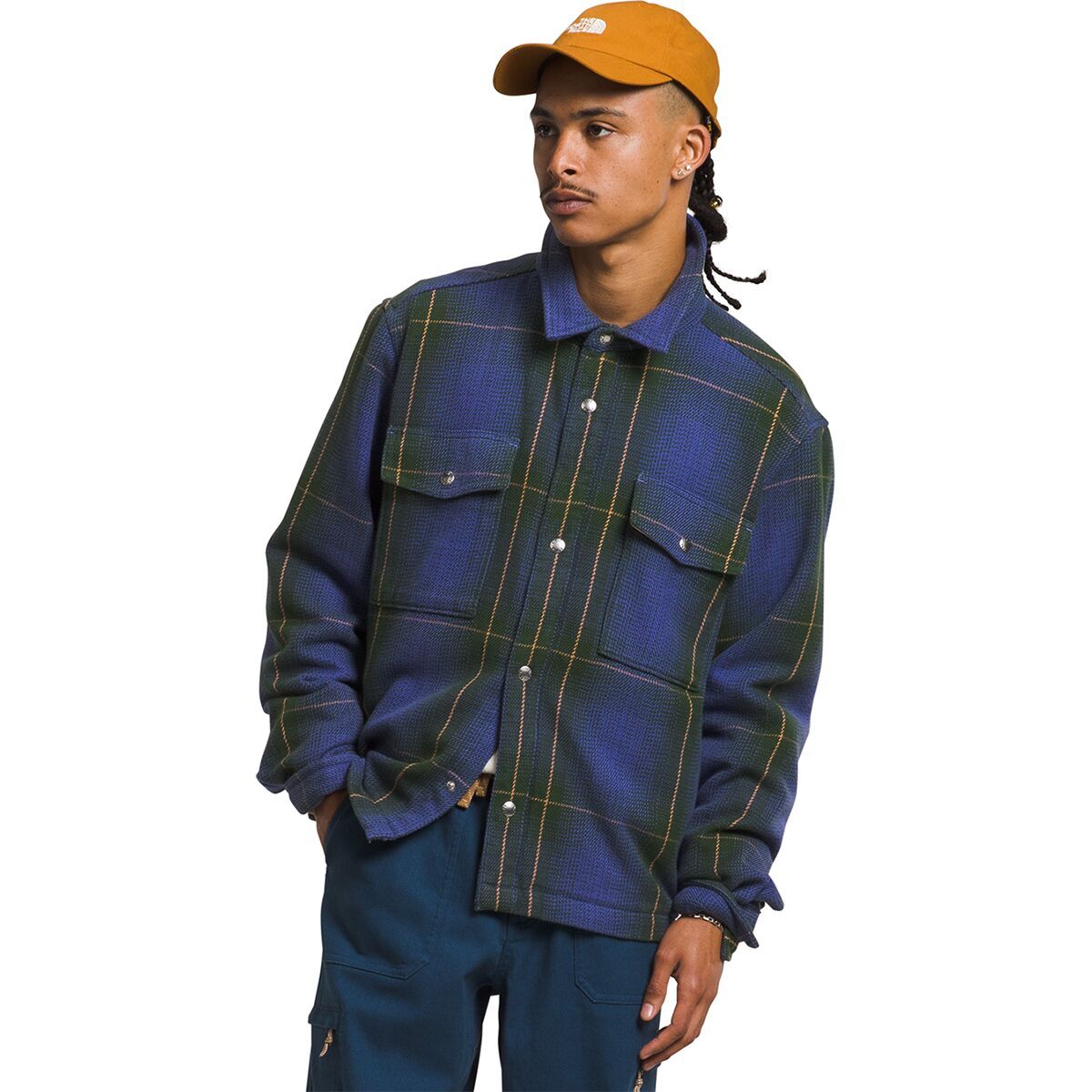 The North Face Valley Twill Utility Shacket - Men's Pine Needle Large Halfdome Shadow Plaid, S