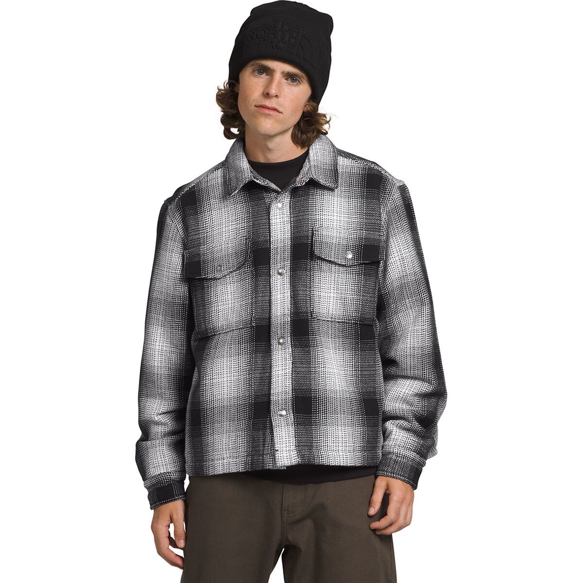 The North Face Valley Twill Utility Shacket - Men's TNF Black Large Halfdome Shadow Plaid, XL