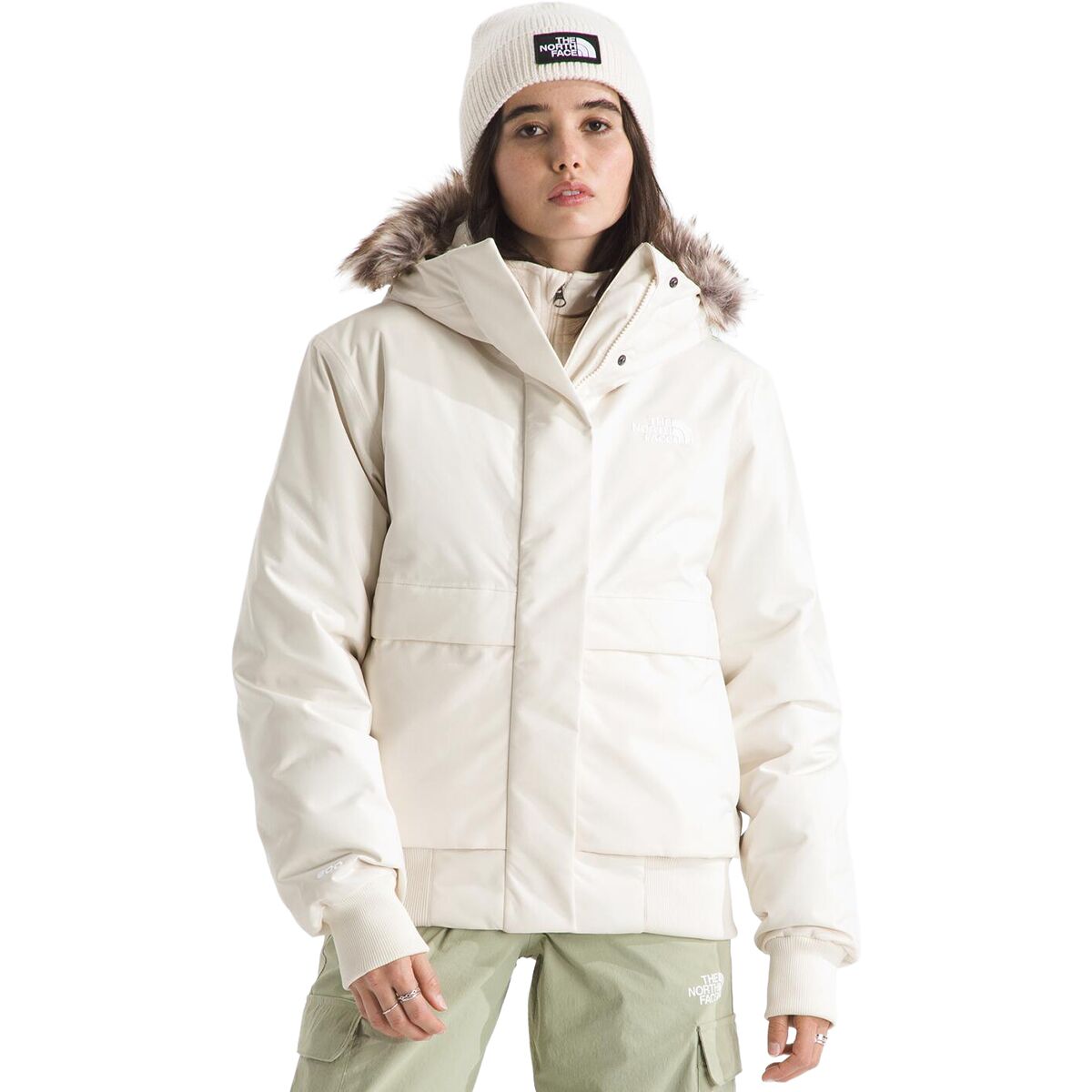 Image of The North Face Arctic Bomber Jacket - Women's White Dune, S