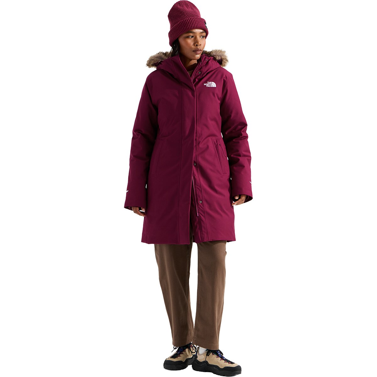 Image of The North Face Arctic Down Parka - Women's Burgundy Crush, S