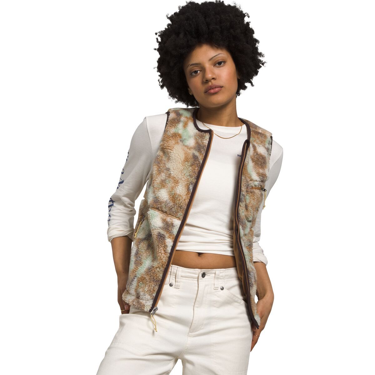 The North Face Extreme Pile Vest - Women's Almond Butter Evolved Texture Print, XS