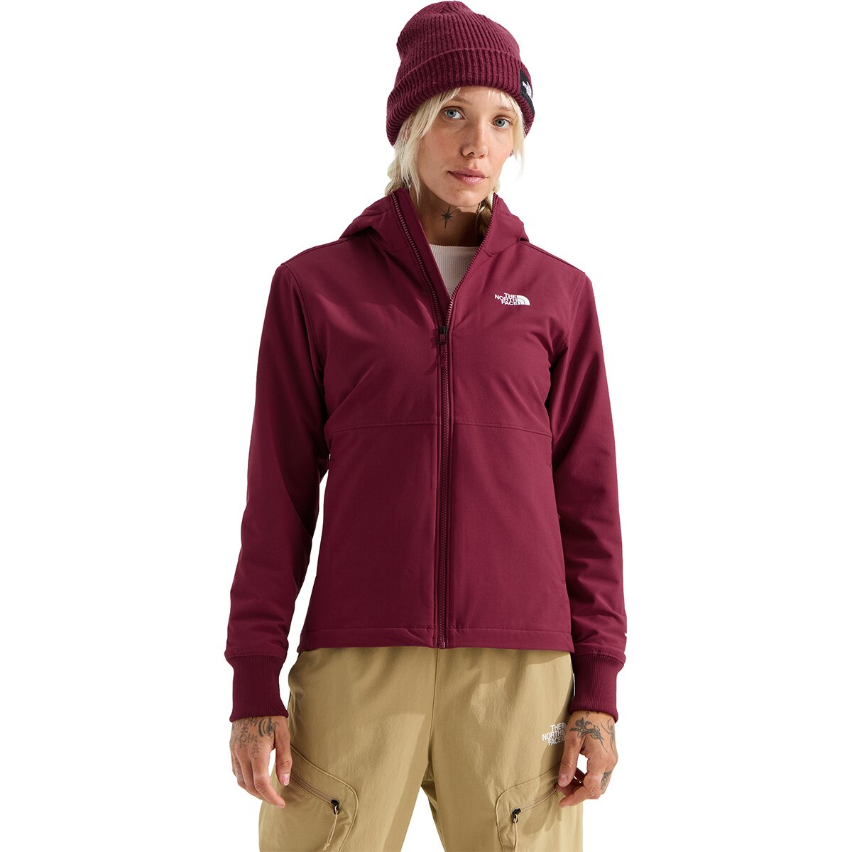 Image of The North Face Shelbe Raschel Hooded Jacket - Women's Burgundy Crush, XXL