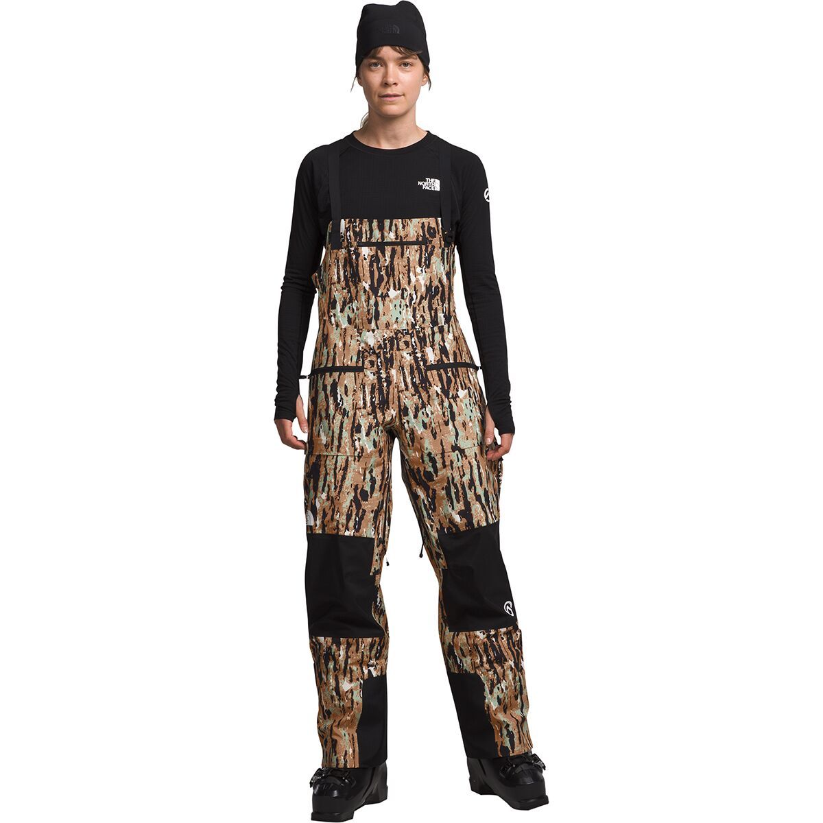 The North Face Summit Verbier GTX Bib Pant - Women's Almond Butter Pitcher Plant Print, L/Reg
