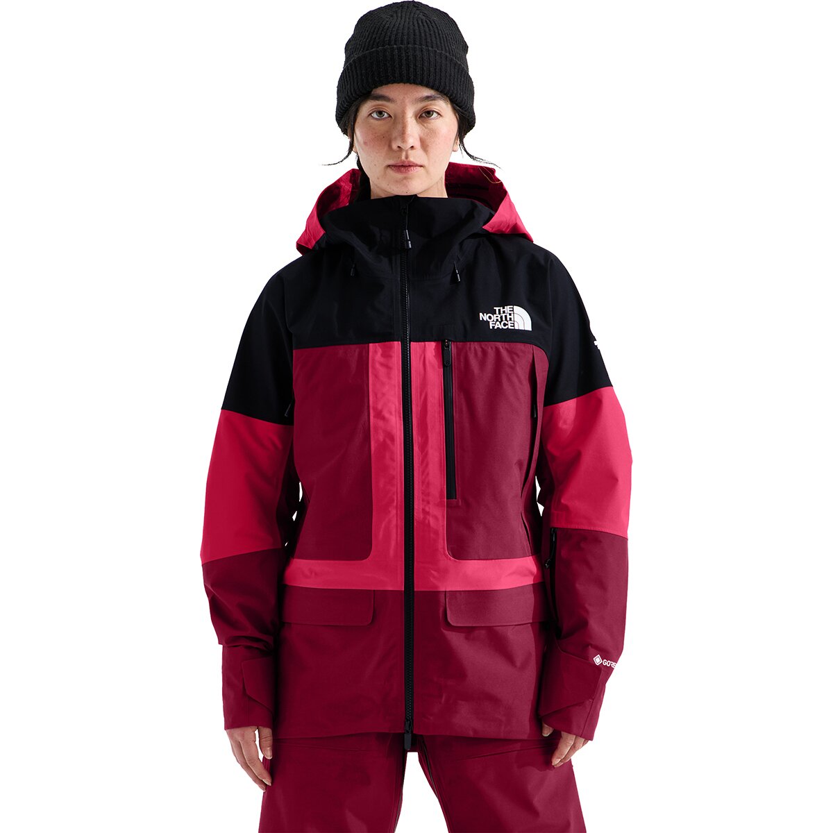 Image of The North Face Summit Verbier GTX Jacket - Women's Lali Guran/Burgundy Crush/TNF Black, L