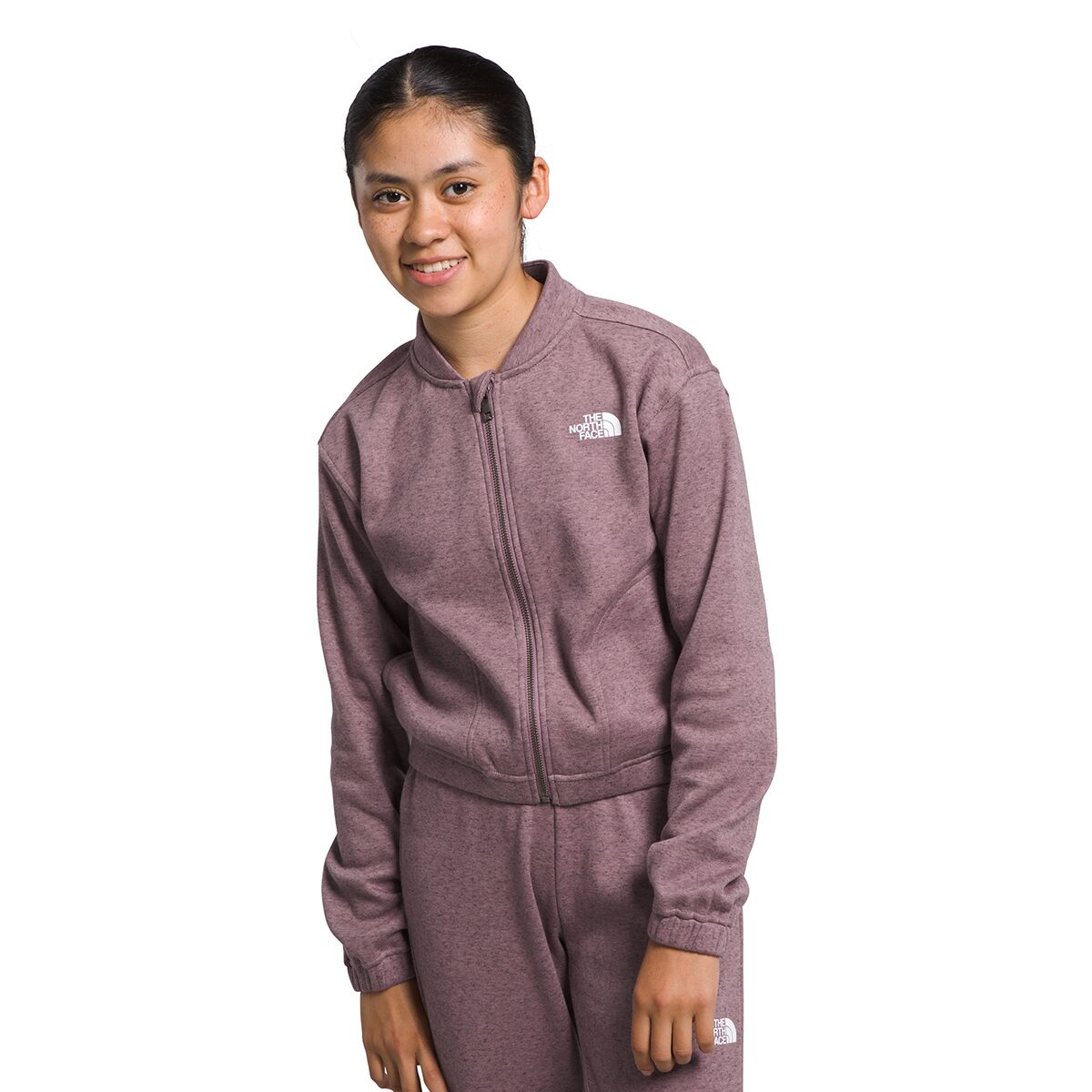 Image of The North Face Cozy Dream Fleece Full-Zip Jacket - Girls' Fawn Grey Heather, L