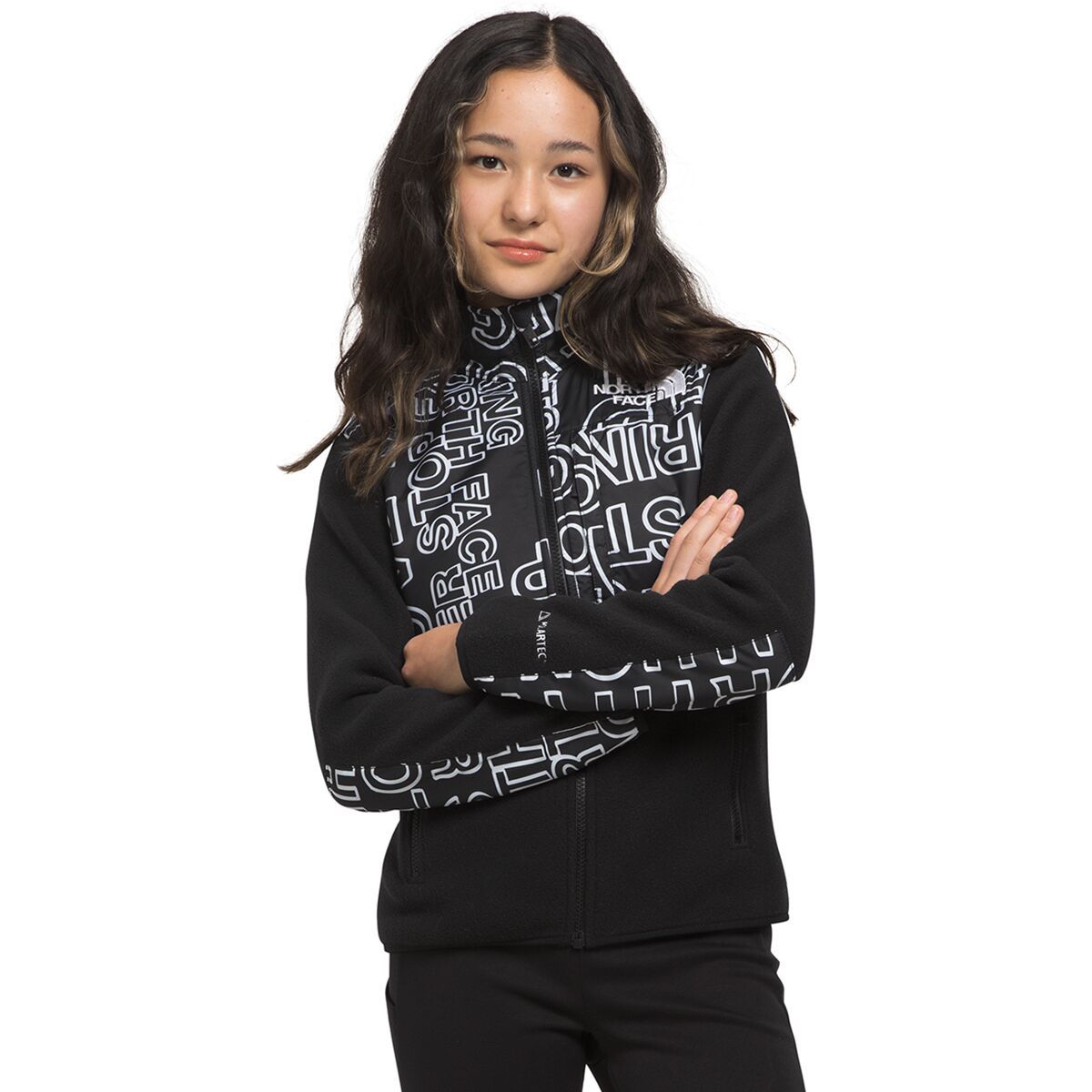 The North Face Denali Jacket - Kids' TNF Black TNF Marker Logo Print, S