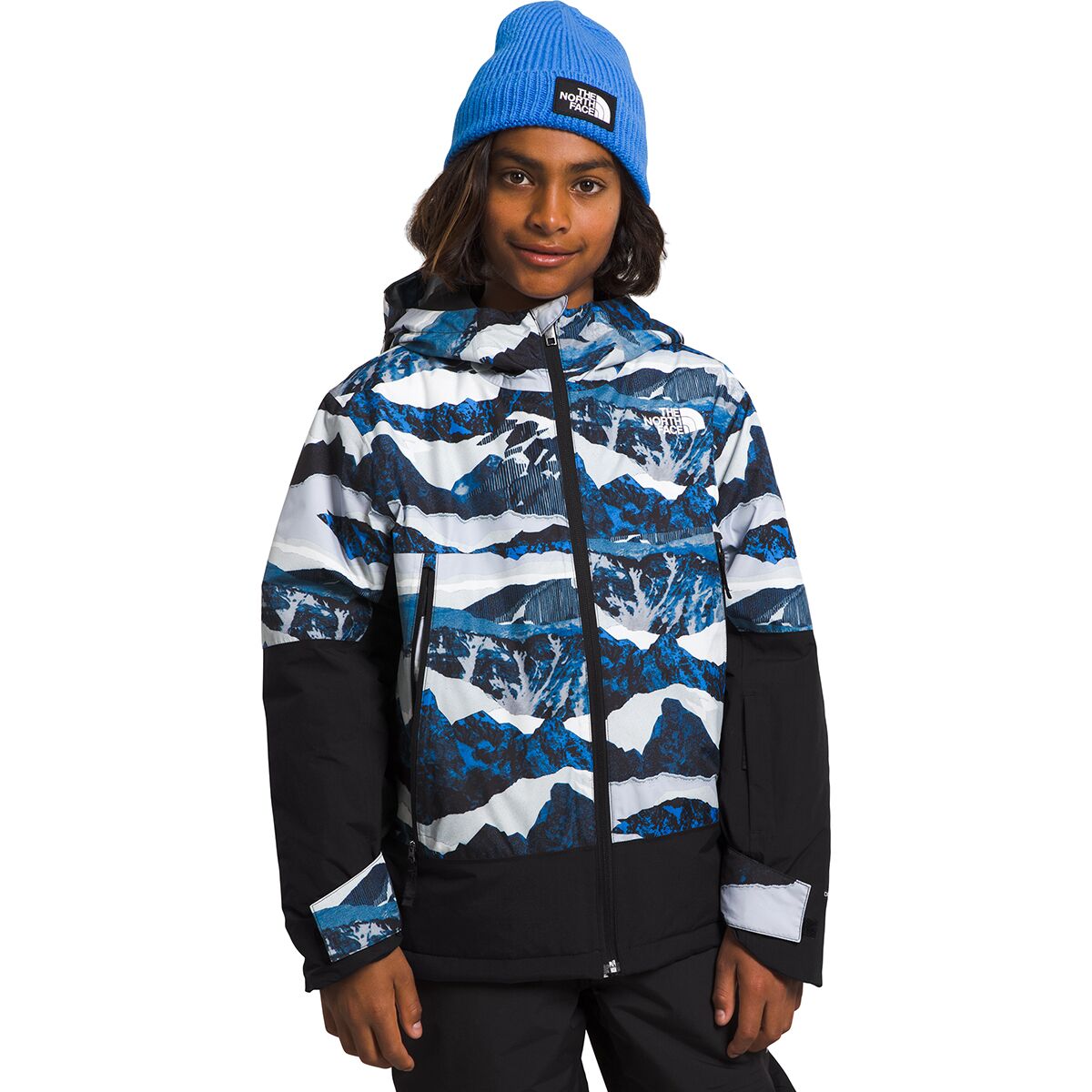 The North Face Freedom Insulated Jacket - Boys' Optic Blue Mountain Traverse Print