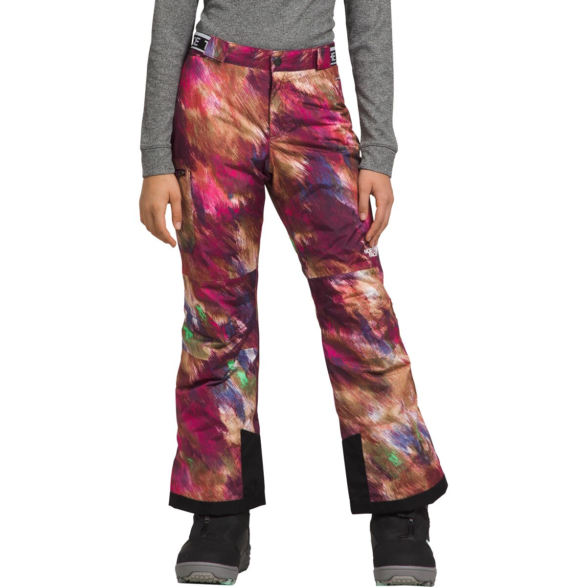 The North Face Freedom Insulated Pant - Girls' Boysenberry Paint Lightening Small Print