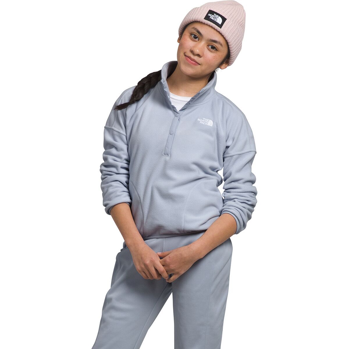 Image of The North Face Glacier Pullover - Girls' Dusty Periwinkle, S