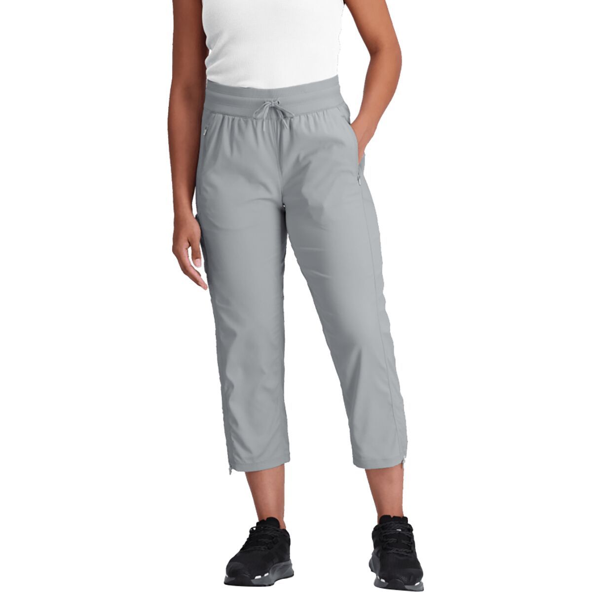 Image of The North Face Aphrodite Motion Capri Pant - Women's High Rise Grey, XL/Reg