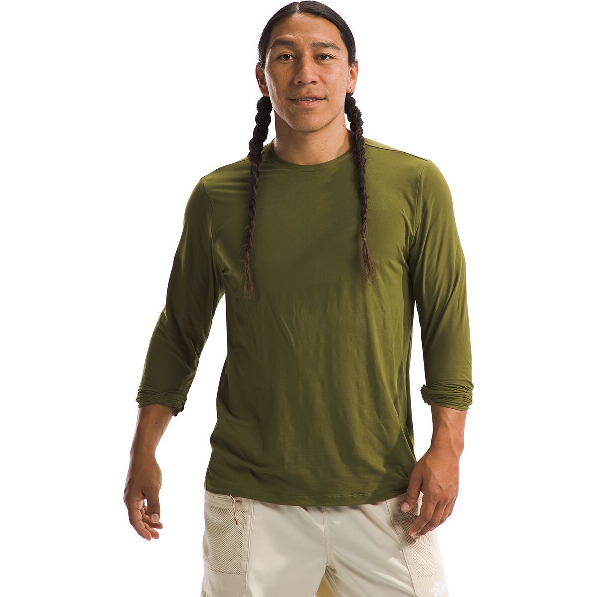 Image of The North Face Dune Sky Long-Sleeve Crew - Men's Forest Olive, L