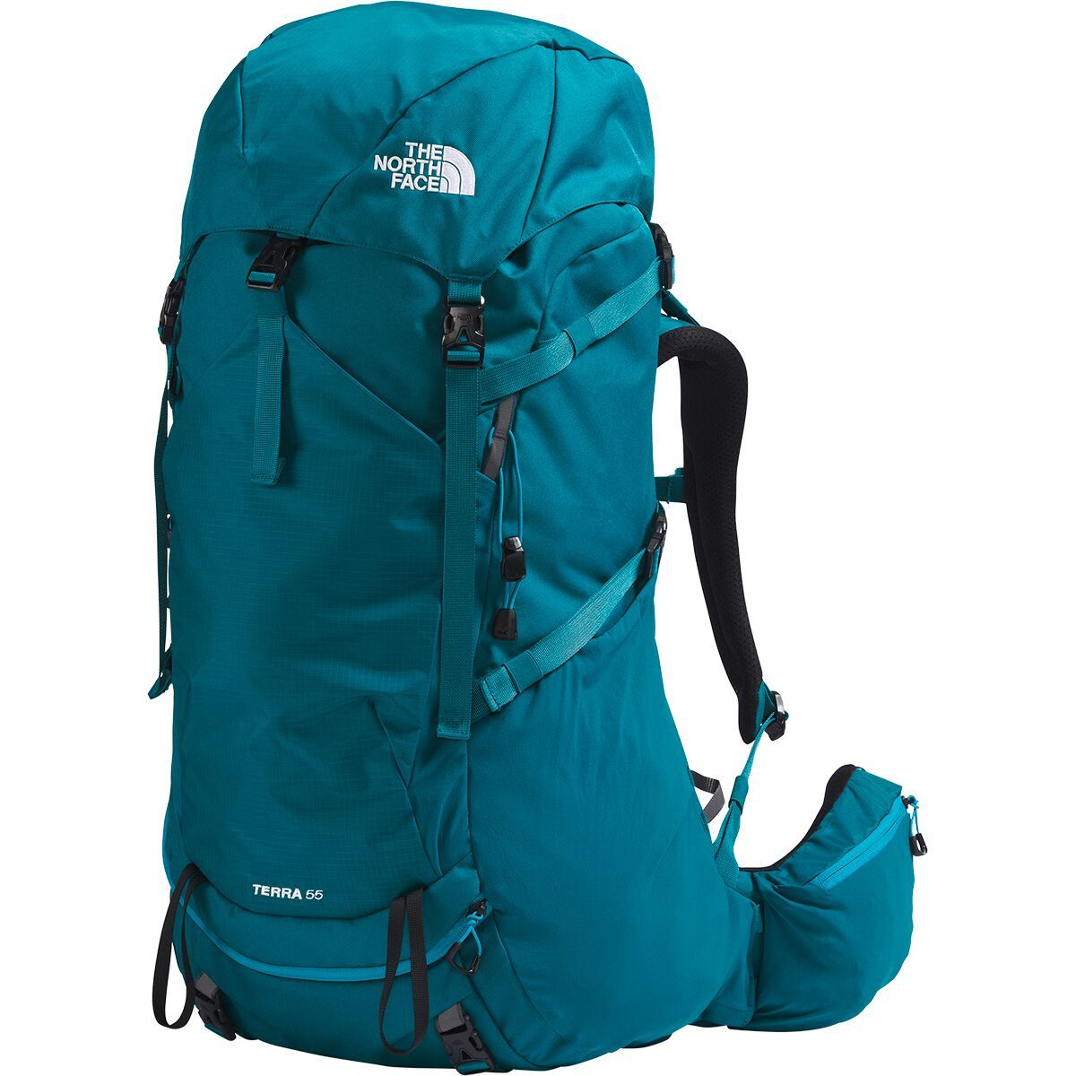 Image of The North Face Terra 55L Backpack - Women's Blue Moss/Sapphire Slate-NPF, XS/S