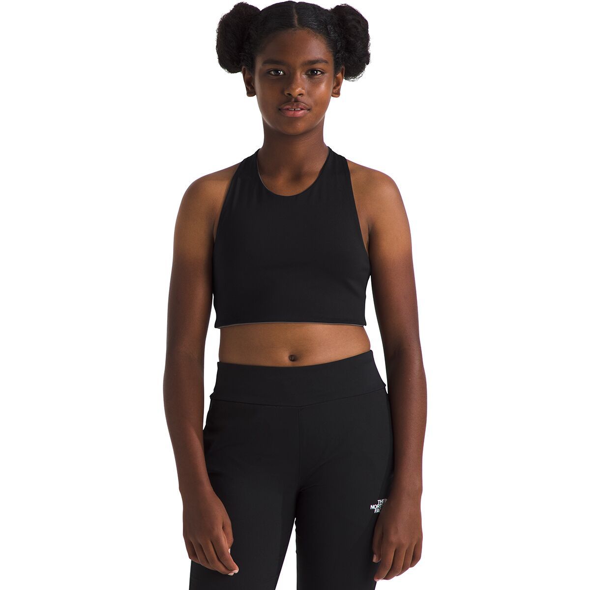 Image of The North Face Never Stop Reversible Tanklette - Girls' TNF Black/Smoked Pearl, XS