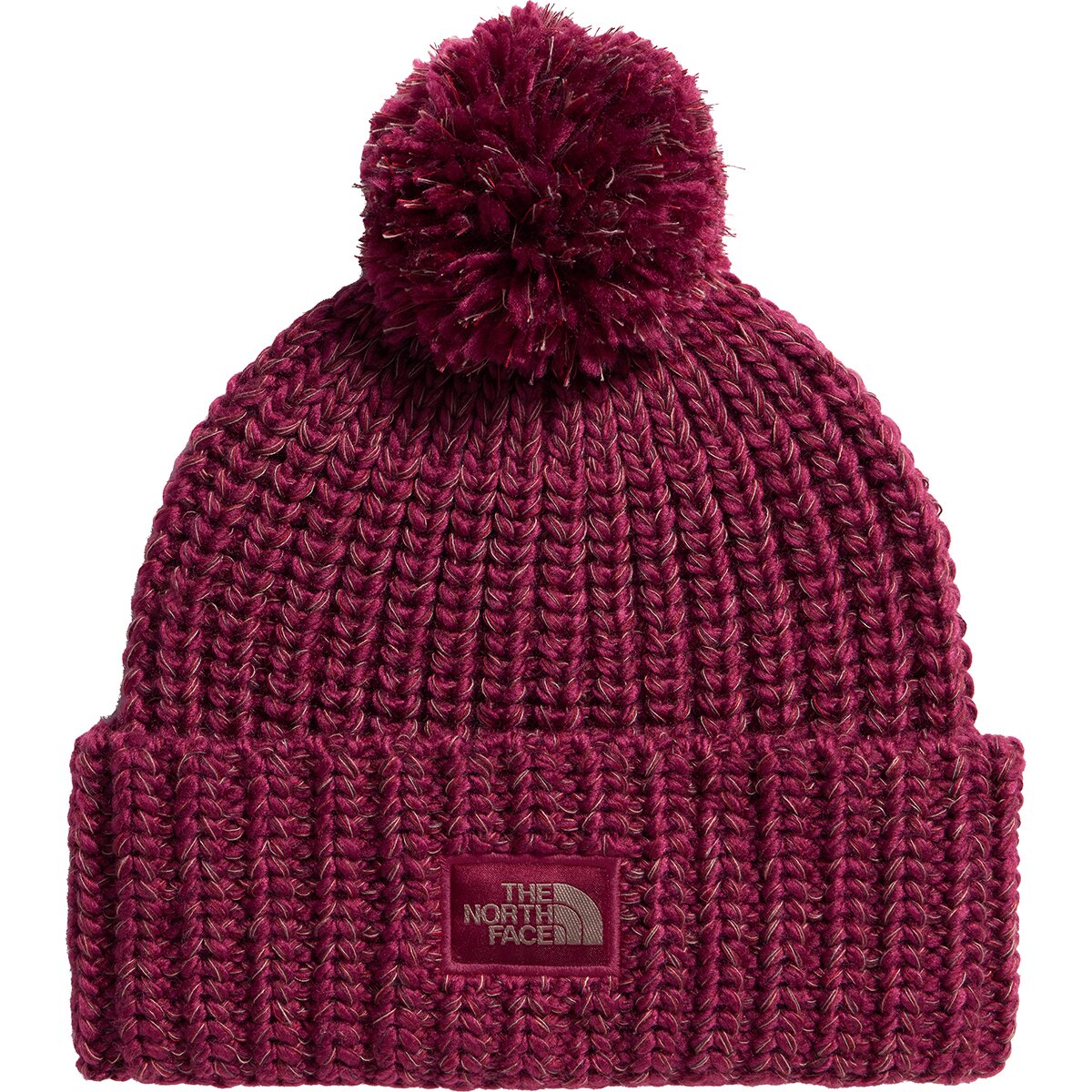 Image of The North Face Cozy Chunky Cabin Beanie Burgundy Crush/Utility Brown, One Size