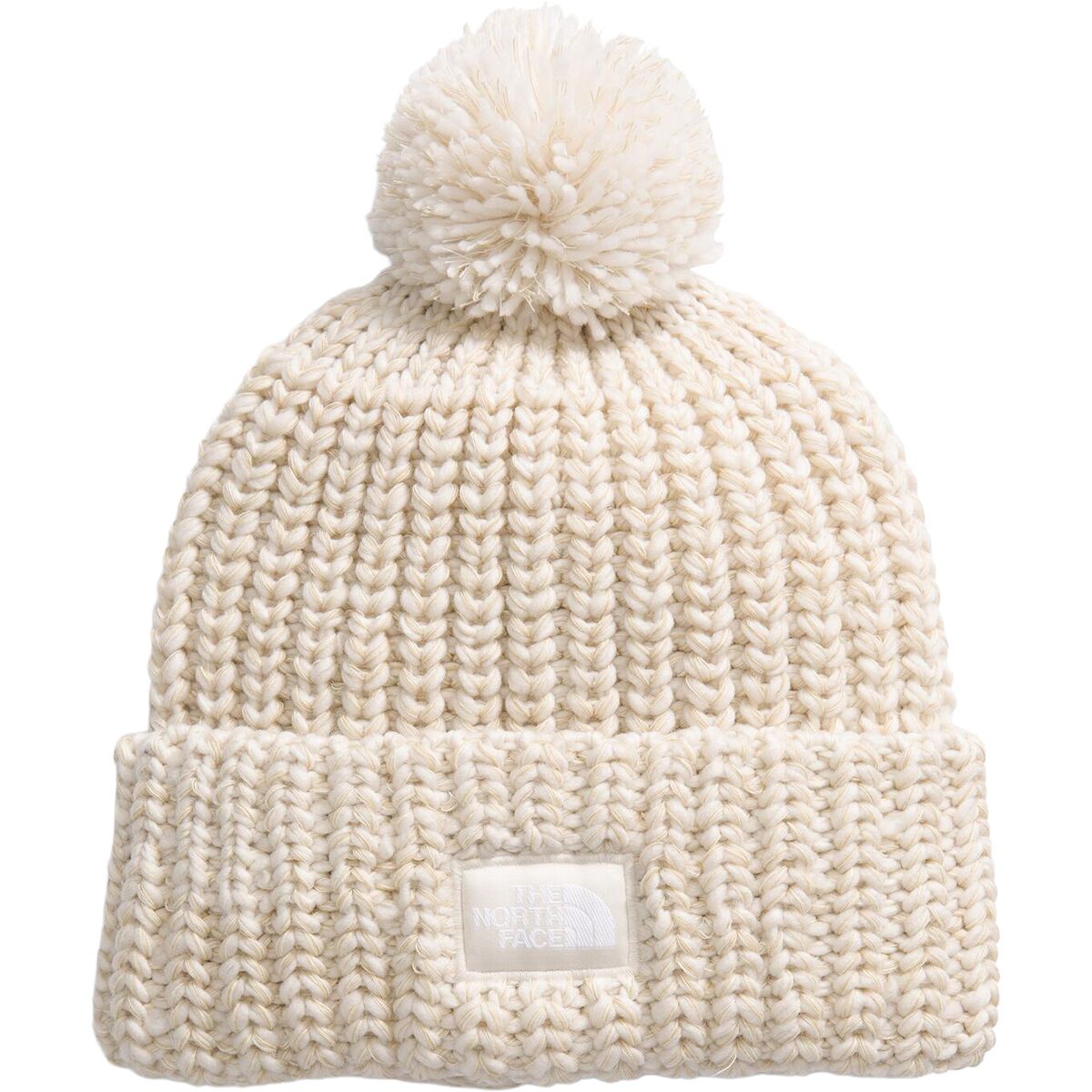 Image of The North Face Cozy Chunky Cabin Beanie Gardenia White/Gravel/Khaki Stone, One Size