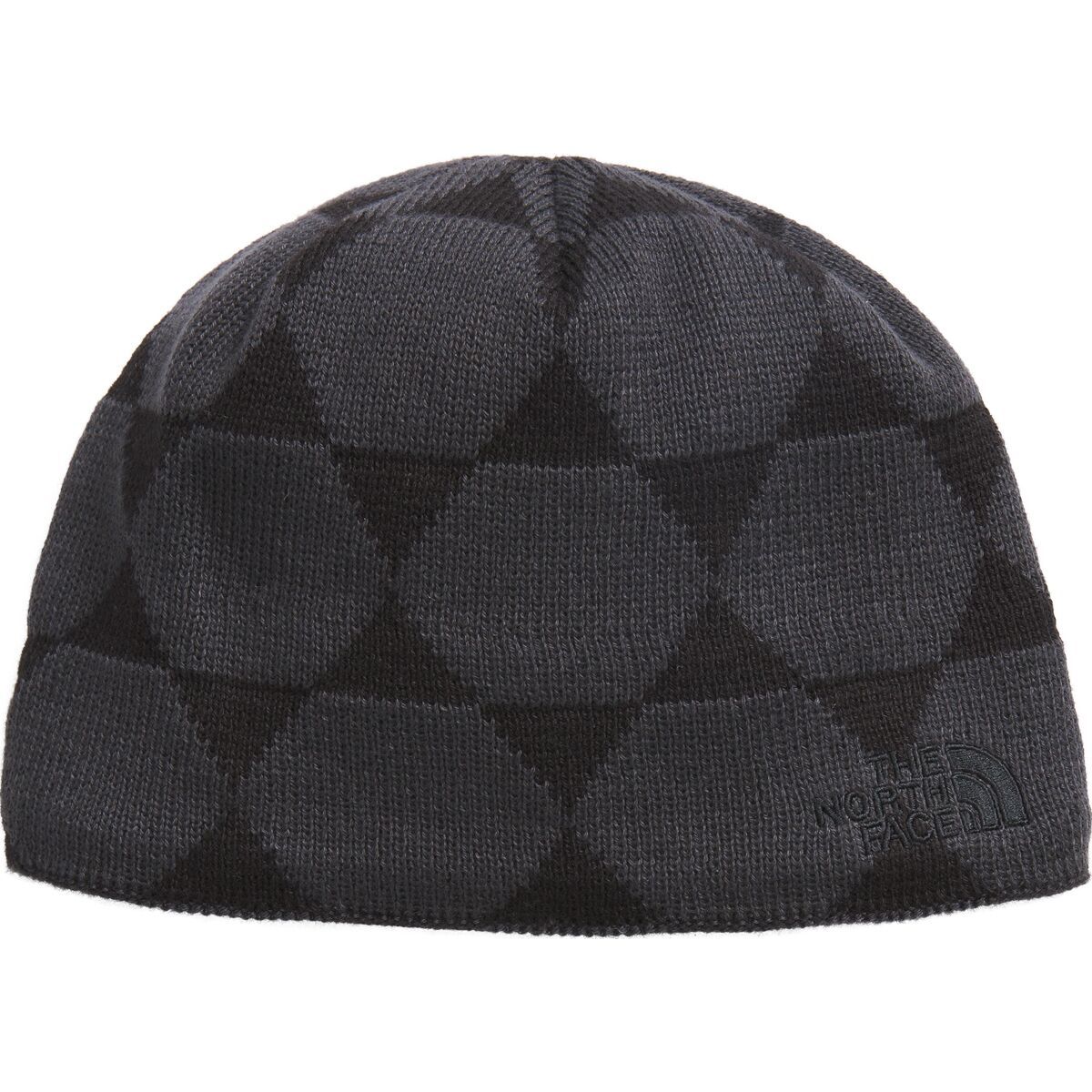The North Face Jim Beanie TNF Black/Asphalt Grey Geodesic Jacquard, One Size
