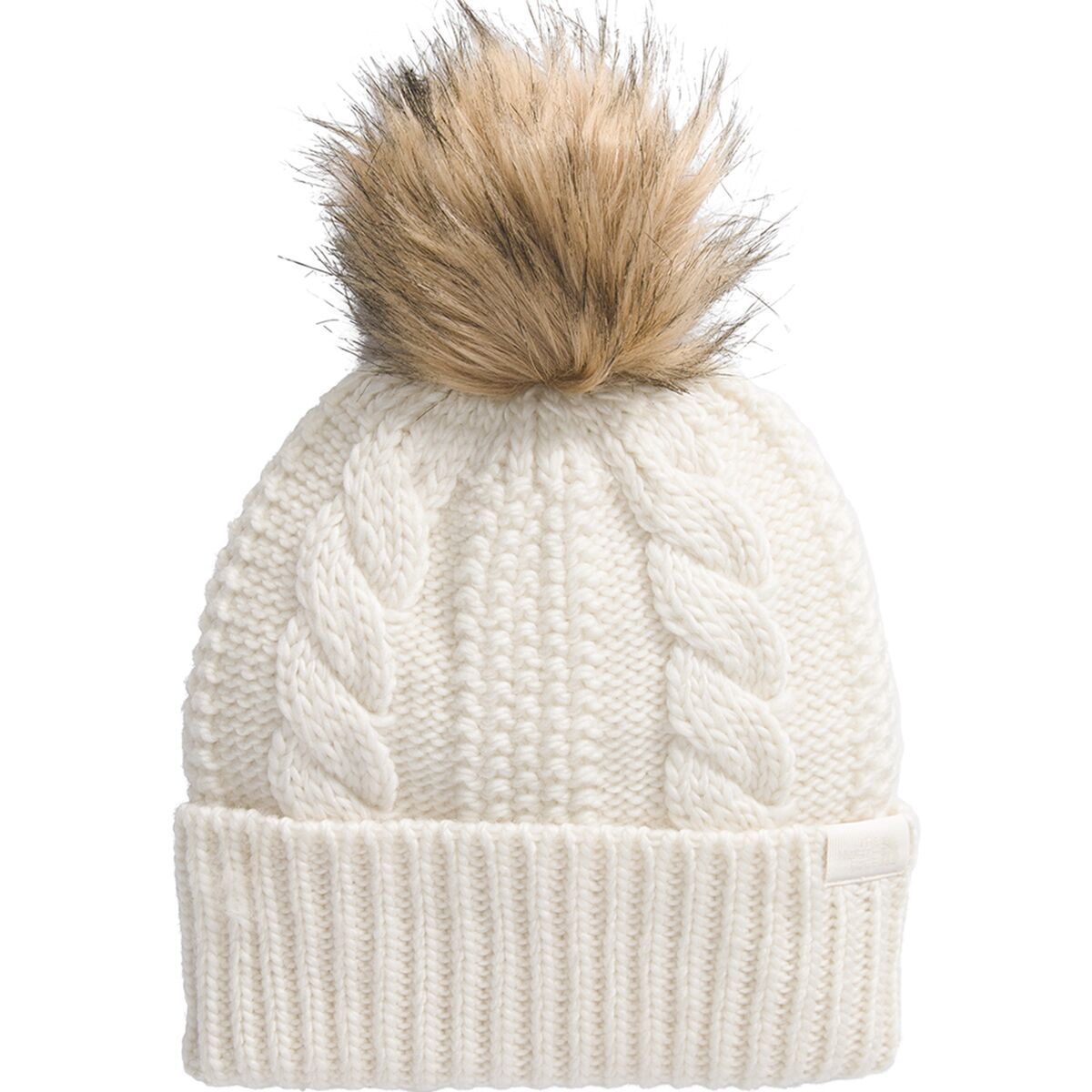 Image of The North Face Oh Mega Fur Pom Beanie - Women's White Dune, One Size