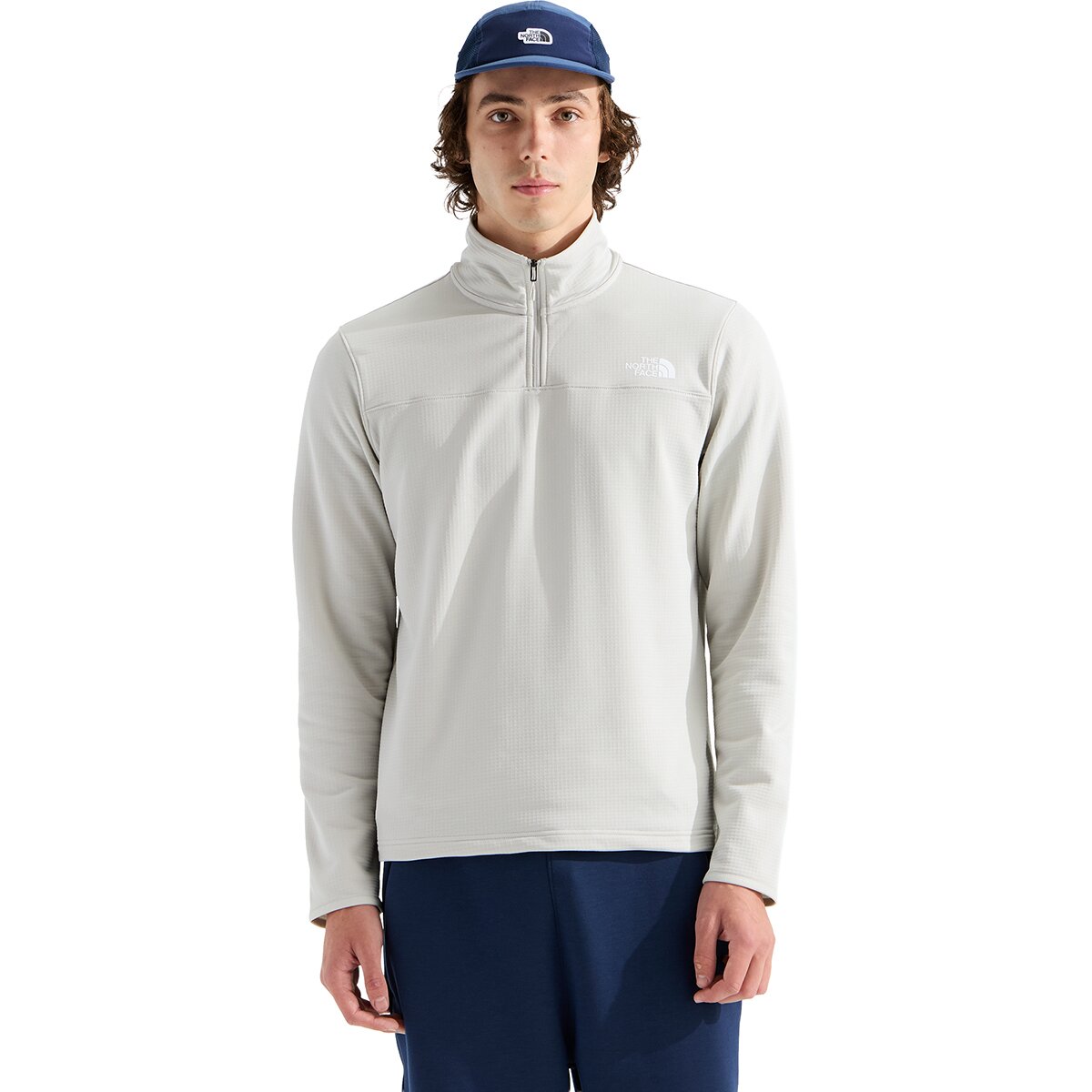 Image of The North Face Cedar Trail Grid Fleece 1/4-Zip Jacket - Men's Cumulus Cloud, M