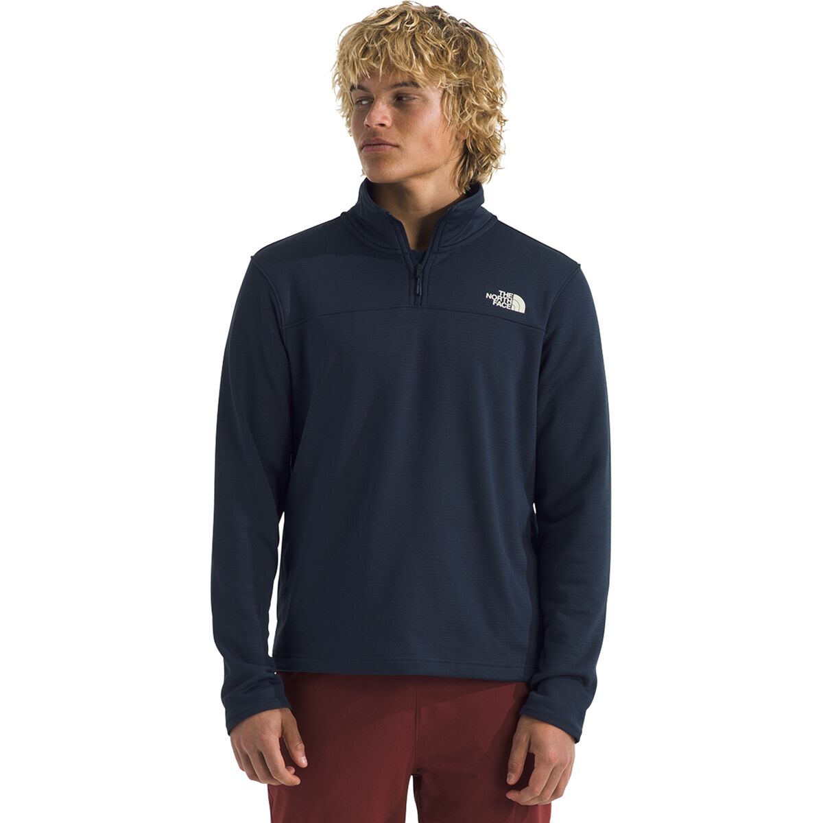 Image of The North Face Cedar Trail Grid Fleece 1/4-Zip Jacket - Men's Summit Navy, 3XL