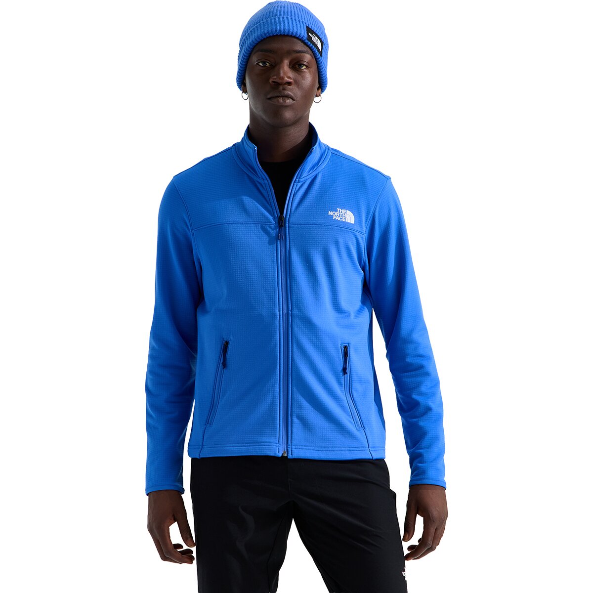 Image of The North Face Cedar Trail Grid Fleece Full Zip Jacket - Men's Active Blue, S