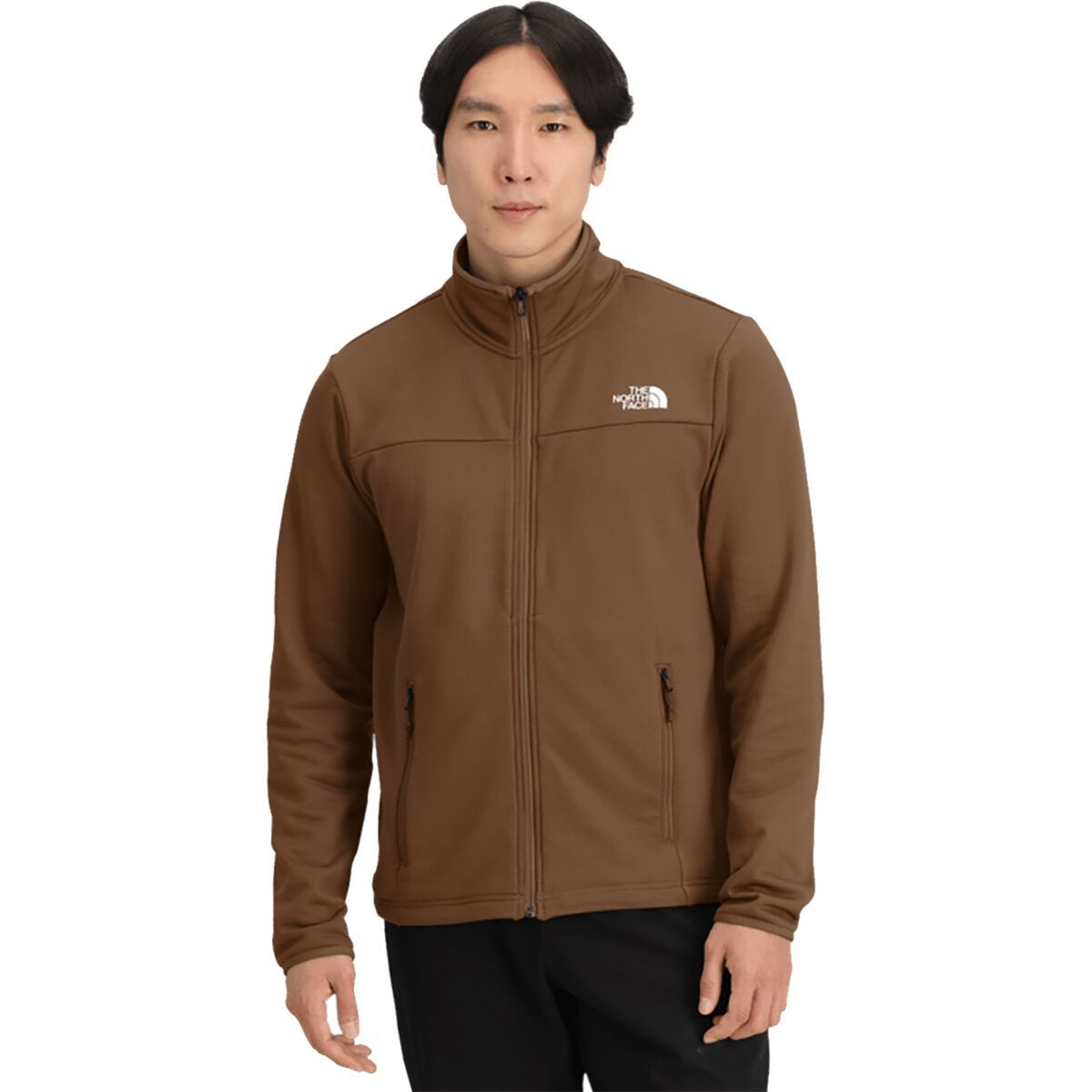 Image of The North Face Cedar Trail Grid Fleece Full Zip Jacket - Men's Burnt Umber, XL
