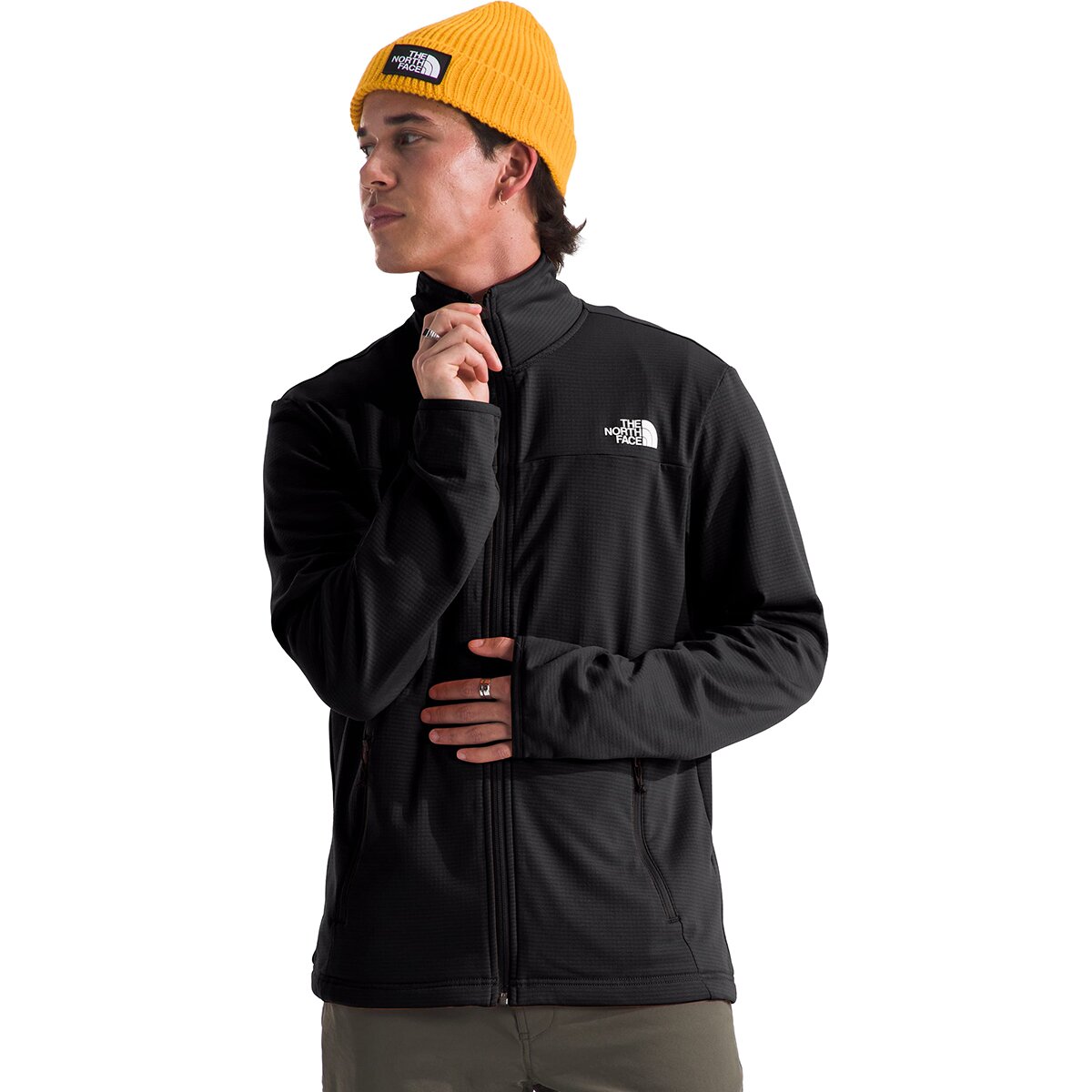 Image of The North Face Cedar Trail Grid Fleece Full Zip Jacket - Men's TNF Black, M