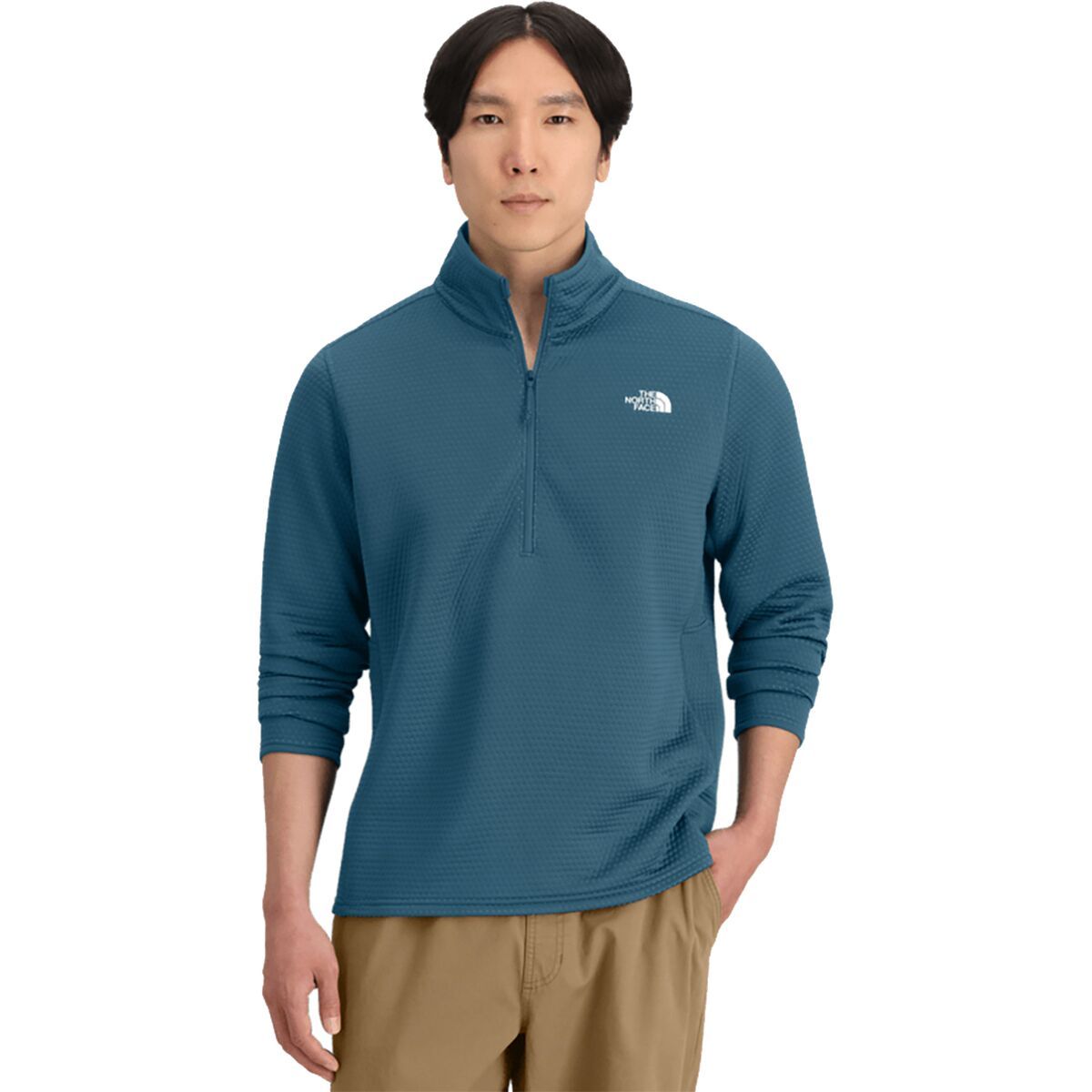 Image of The North Face Dotknit Thermal 1/4-Zip Top - Men's Dusk Blue, S