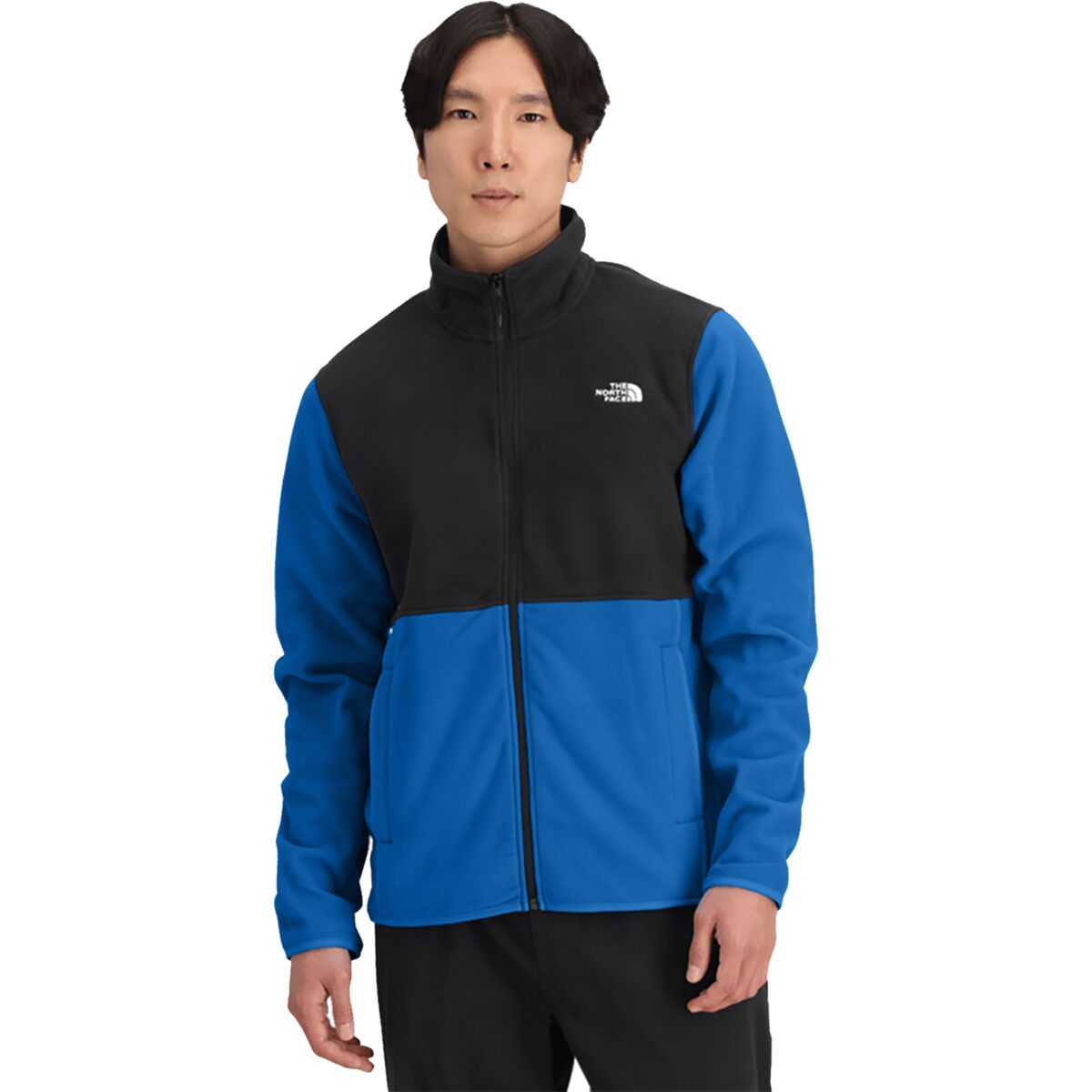 The North Face Glacier Fleece Jacket - Men's Hero Blue/TNF Black, XXL