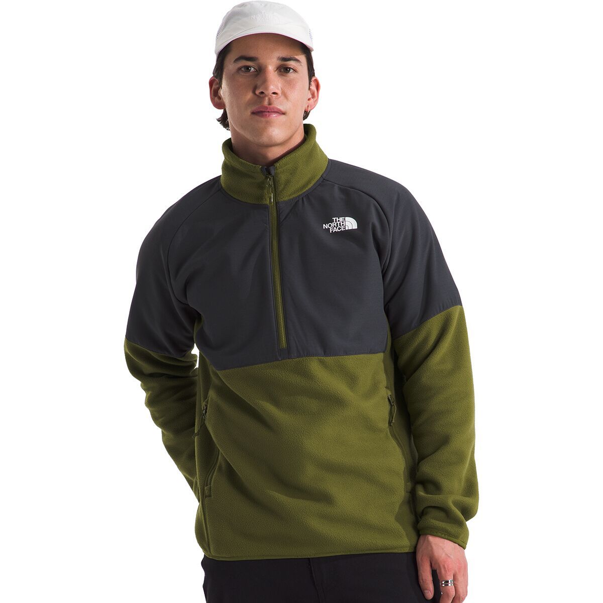 The North Face Glacier Heavyweight 1/2-Zip Jacket - Men's Forest Olive/Asphalt Grey, S