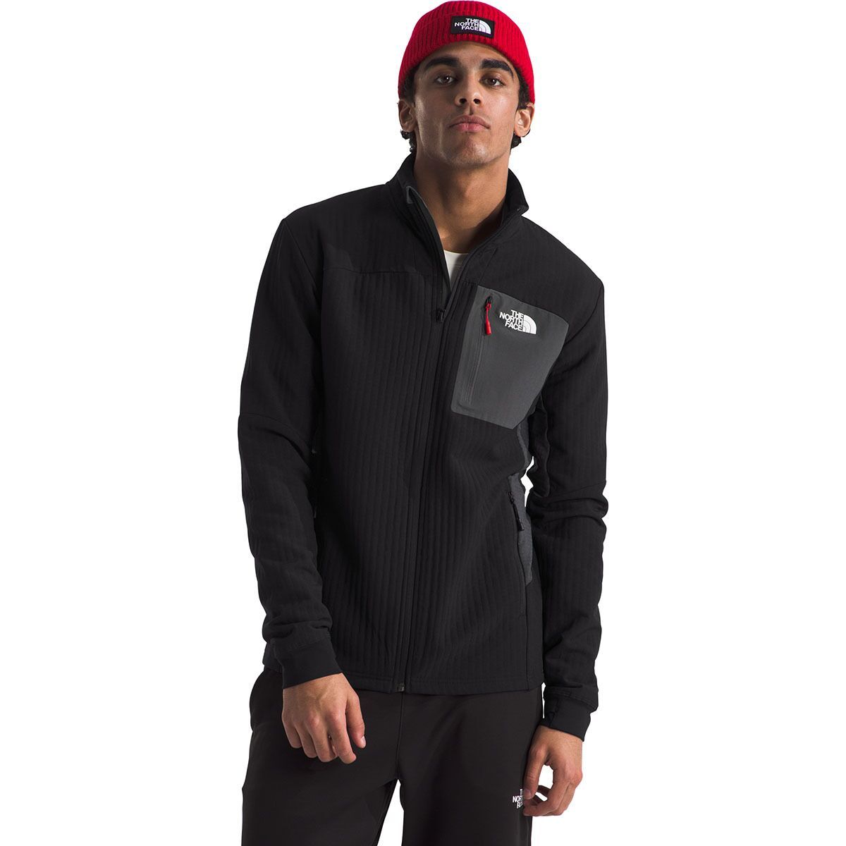 The North Face Highball Fleece Jacket - Men's TNF Black/Anthracite Grey/High Risk Red, XL