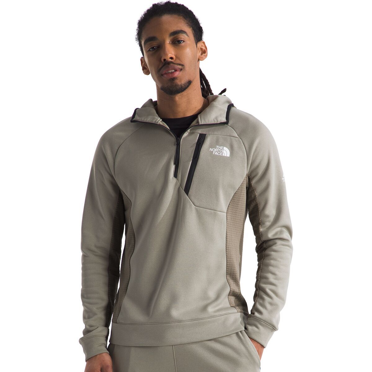Image of The North Face Mountain Athletics Fleece HD 1/4-Zip Top - Men's Clay Grey/Cavern Grey, L