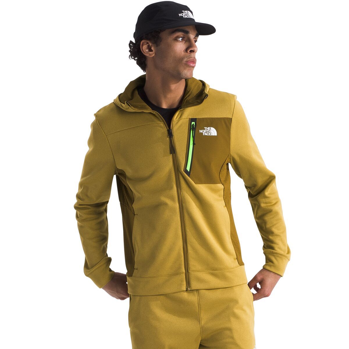 Image of The North Face Mountain Athletics Full Zip Fleece - Men's Amber Green/Moss Green, S