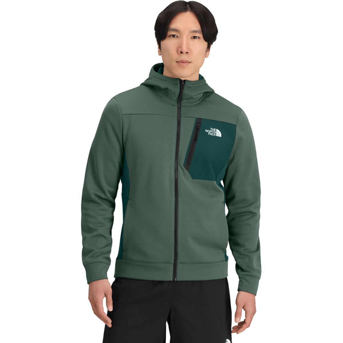 Image of The North Face Mountain Athletics Full Zip Fleece - Men's Duck Green/Deep Nori, M