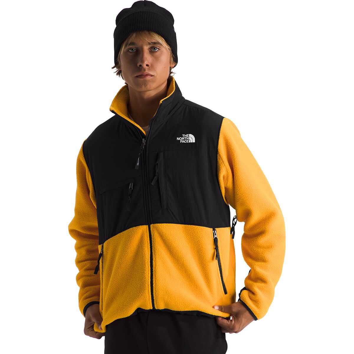 Image of The North Face Retro Denali Jacket - Men's Summit Gold/TNF Black, XL