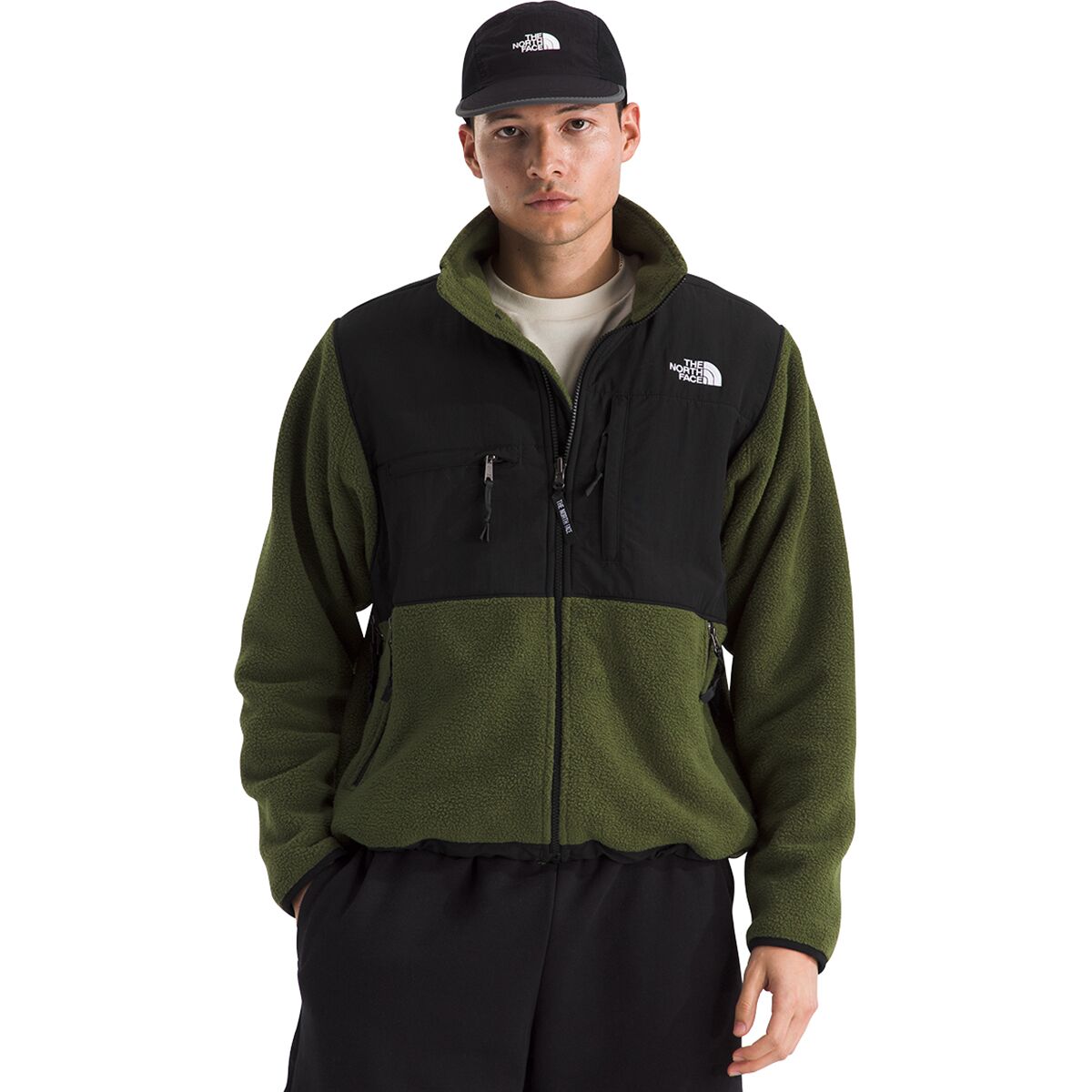 Image of The North Face Retro Denali Jacket - Men's Woodland Green/TNF Black, L