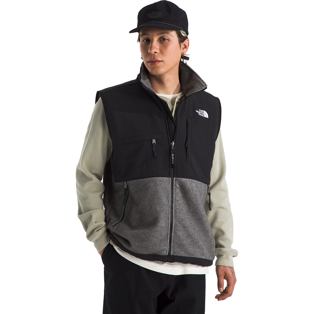 Image of The North Face Retro Denali Vest - Men's TNF Mid Grey Heather/TNF Black, M