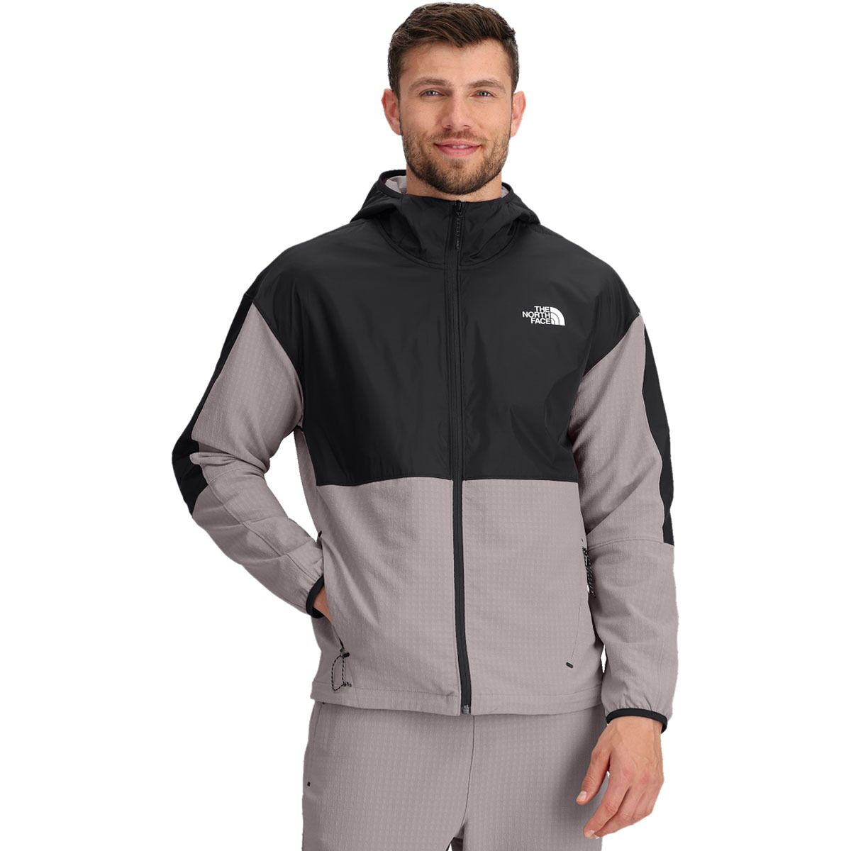 Image of The North Face Tekware Grid Hybrid Full Zip Jacket - Men's Moonstone Grey, S