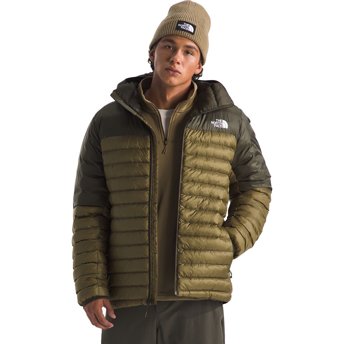 Image of The North Face Terra Peak Hoodie - Men's New Taupe Green/Cedar, S