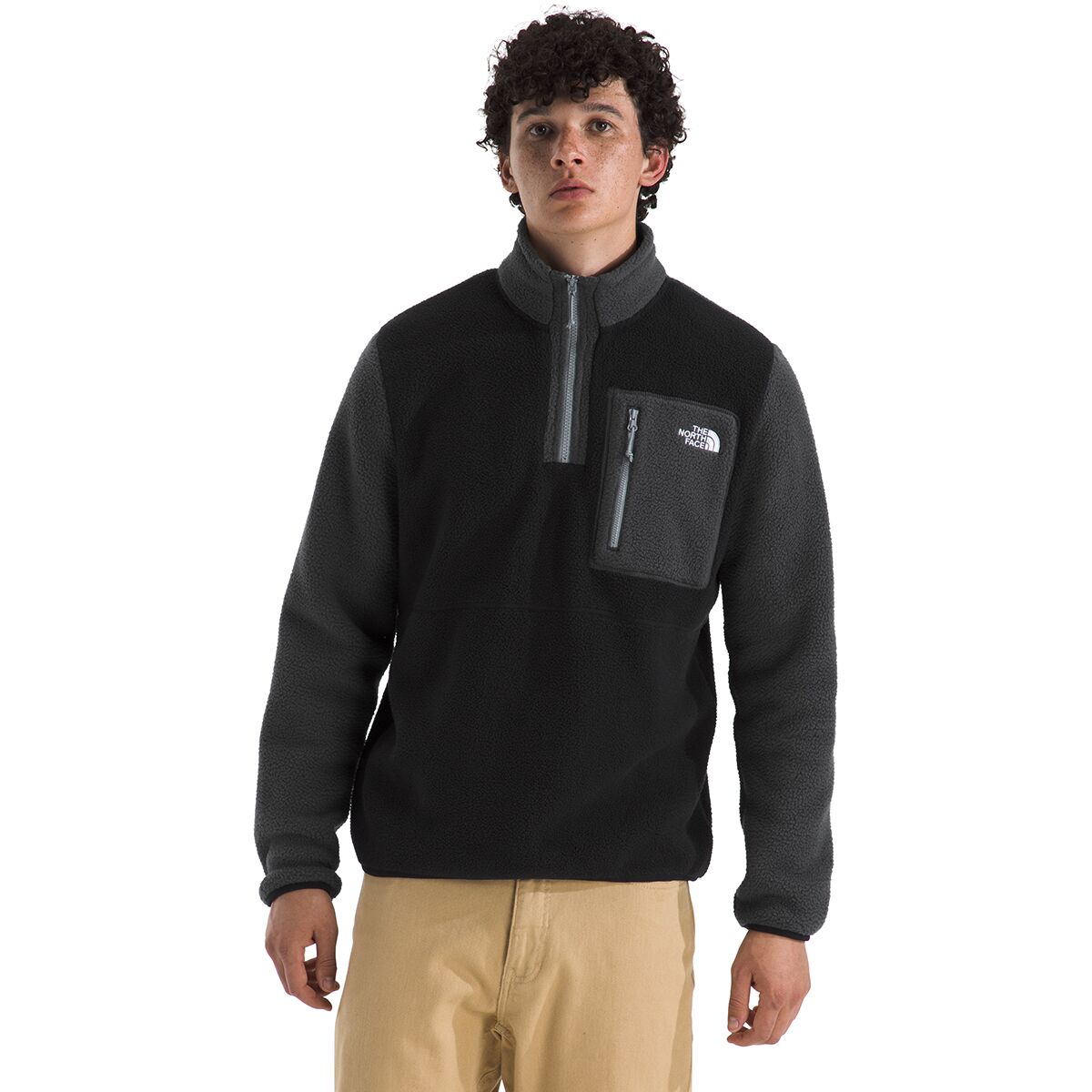 Image of The North Face Yumiori 1/4-Zip Jacket - Men's TNF Black/Asphalt Grey/Monument Grey, S