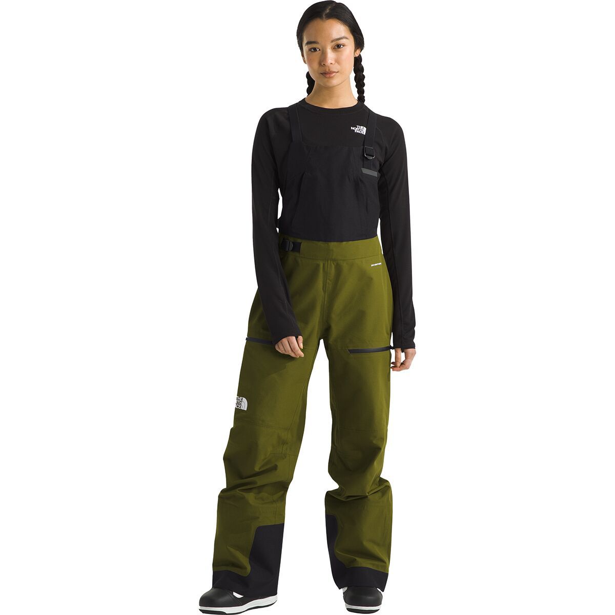 Image of The North Face Ceptor Bib Pant - Women's Forest Olive/TNF Black, M/Reg