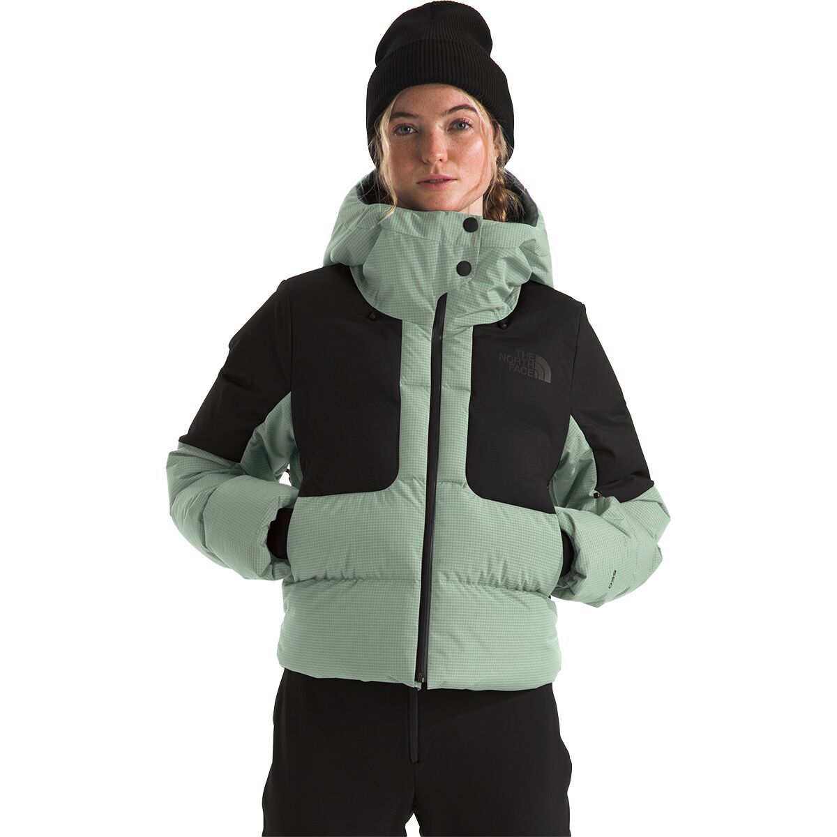 Image of The North Face Cold Spell Cropped Down Jacket - Women's Slate Moss/TNF Black, L
