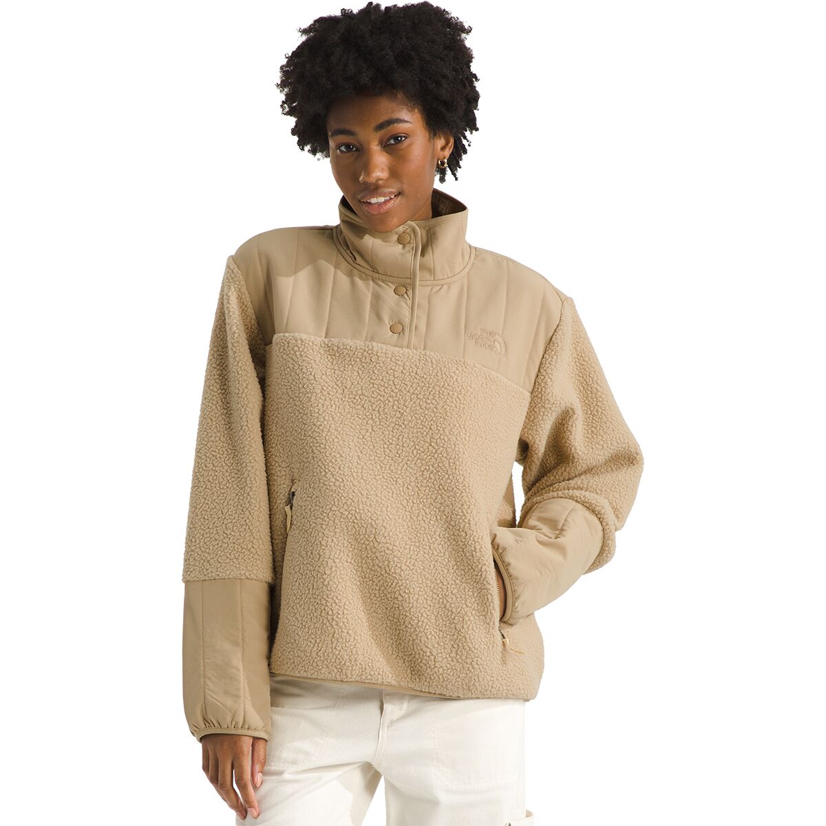 Image of The North Face Cragmont 1/4-Snap Fleece Pullover - Women's Khaki Stone, L