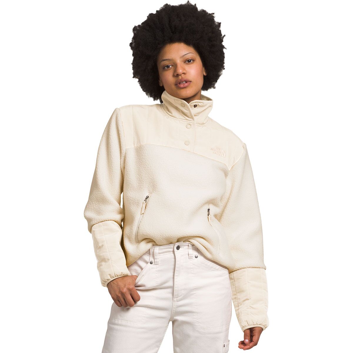 Image of The North Face Cragmont 1/4-Snap Fleece Pullover - Women's White Dune, XL