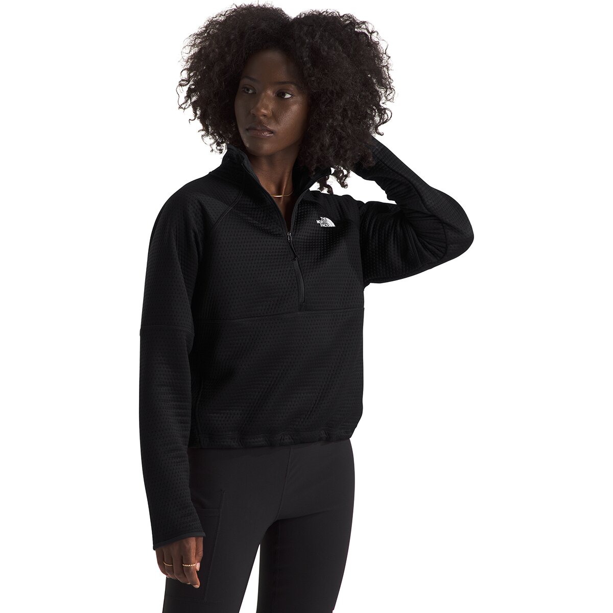 Image of The North Face Dotknit Thermal 1/4-Zip Pullover Sweatshirt - Women's TNF Black, L