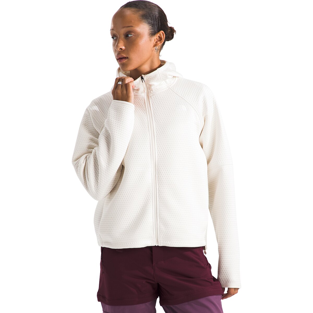 The North Face The North Face Dotknit Thermal Full-Zip Hoodie - Women's White Dune, XXL