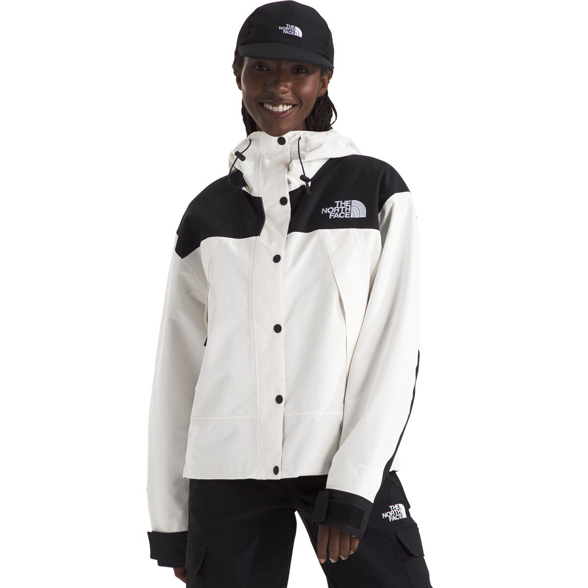 Image of The North Face DryVent Mono Mountain Jacket - Women's White Dune/TNF Black, L